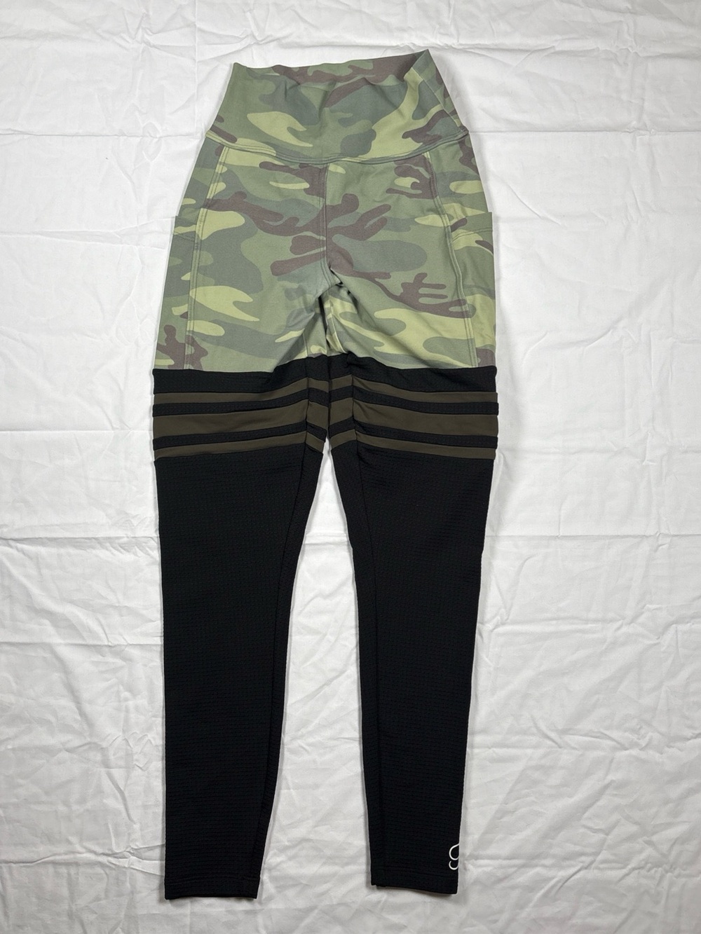 Bombshell Sportswear Camo High-Waist Leggings with Black Lower Panels